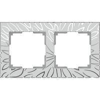 Рамка на 2 поста (серебряный, Edel) / WL09-Frame-02