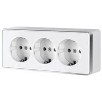 Розетка тройная с заземлением и шторками Gallant (белая) / W5073101