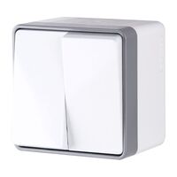 Выключатель двухклавишный влагозащищенный Gallant (белый) / WL15-03-02