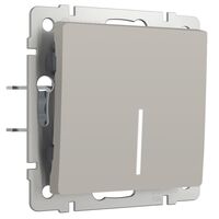 Выключатель одноклавишный проходной с подсветкой (дымчатый) / W1212104