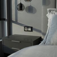 Выключатель двухклавишный проходной с подсветкой (дымчатый) / W1222104