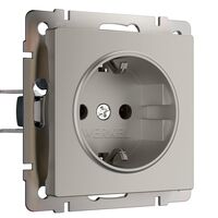 Розетка с заземлением (дымчатый) / W1271004