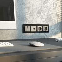 Розетка с заземлением, шторками и USB тип A+C (дымчатый) / W1271704