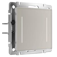 Сенсорный выключатель двухклавишный с подсветкой (дымчатый) / W4522014