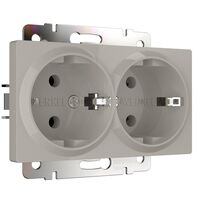 Розетка двойная с заземлением (дымчатый) / W1272004