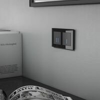 Сенсорный выключатель двухклавишный с подсветкой 1000 Вт (черный) / W4520008