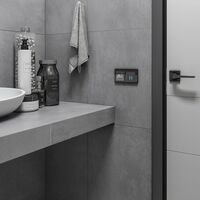 Сенсорный выключатель двухклавишный с подсветкой 1000 Вт (черный) / W4520008