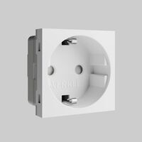 Модульная розетка с заземлением и шторками 45*45  (белый) / Werkel W1171160