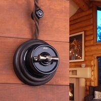 Переключатель одноклавишный (черный) Ретро / W5612008