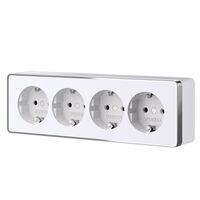 Розетка четверная с заземлением и шторками Gallant (белая) / W5072210