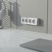 Розетка четверная с заземлением и шторками Gallant (белая) / W5072210