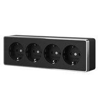 Розетка четверная с заземлением и шторками Gallant (черный/хром) / W5072258