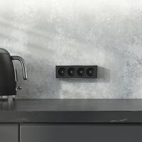 Розетка четверная с заземлением и шторками Gallant (черный/хром) / W5072258