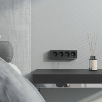 Розетка четверная с заземлением и шторками Gallant (черный/хром) / W5072258