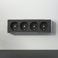 Розетка четверная с заземлением и шторками Gallant (черный/хром) / W5072258