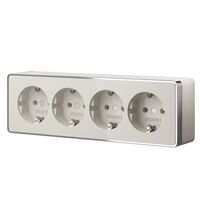 Розетка четверная с заземлением и шторками Gallant (слоновая кость) / W5072204