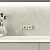 Розетка четверная с заземлением и шторками Gallant (слоновая кость) / W5072204