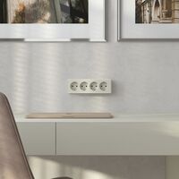 Розетка четверная с заземлением и шторками Gallant (слоновая кость) / W5072204