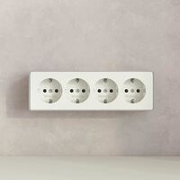 Розетка четверная с заземлением и шторками Gallant (слоновая кость) / W5072204