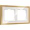 Рамка на 2 поста (белый/золотистая латунь, Baguette) / W0022853