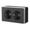 Розетка двойная с заземлением Gallant (черный/хром) / W5072135