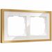 Рамка на 2 поста (белый/золотистая латунь, Baguette) / W0022853