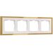 Рамка на 4 поста (белый/золотистая латунь, Baguette) / W0042853