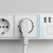 Розеточный блок 4-х местный + 3 USB белый / WL20-04-03